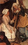 BRUEGHEL, Pieter the Younger Proverbs (detail) fgjh oil on canvas